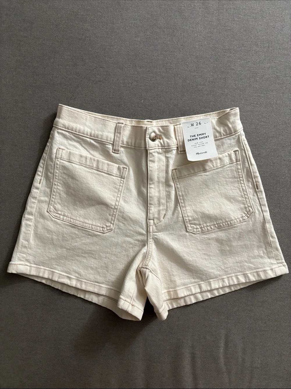NWT Madewell The Emmy Denim Short, size 26 Vintage Canvas